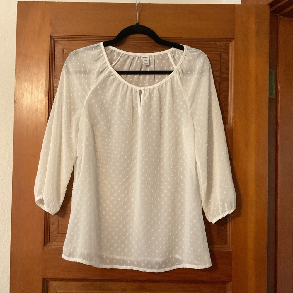 Old Navy White Sheer Blouse